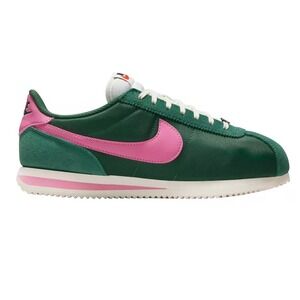 Nike Cortez Sneakers Womens Dark Green Pink Excellent Retro Running Shoes 7.5